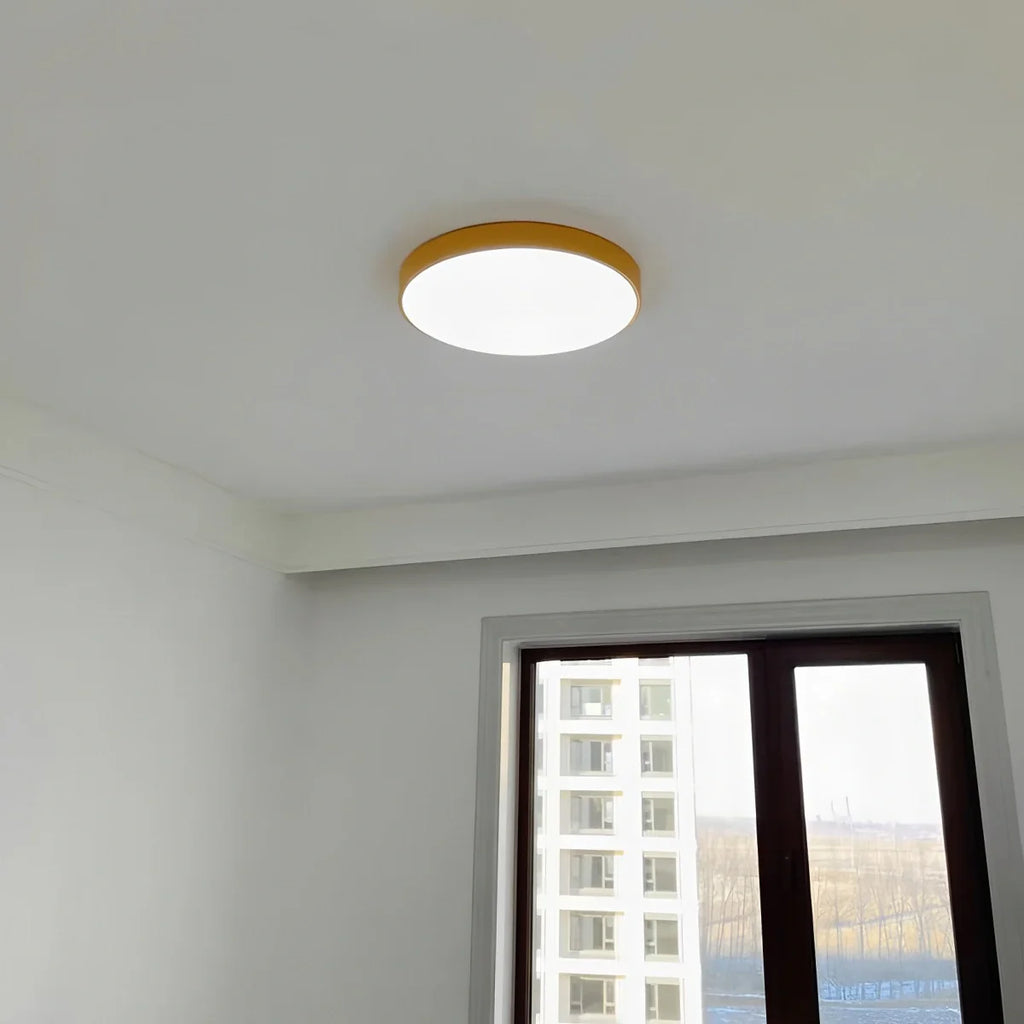 Modern Macaron Ceiling Light - Minimalist Circular LED Flush Mount for Nursery & Playroom