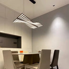 Modern Fishbone Linear Chandelier - Industrial Multi-Light Pendant for Dining Table & Island