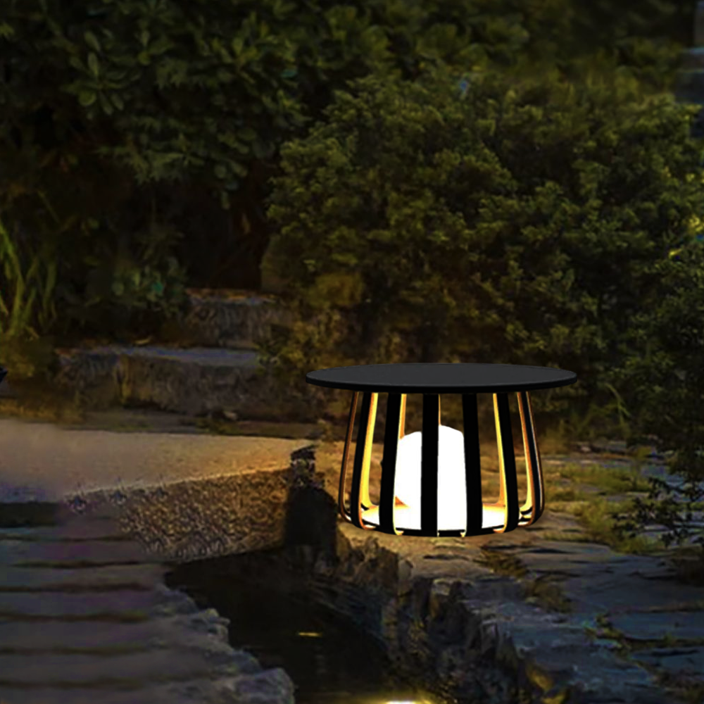 Irondale Modern Metal Solar Outdoor Floor Lamp - Weatherproof Black for Patio/Garden