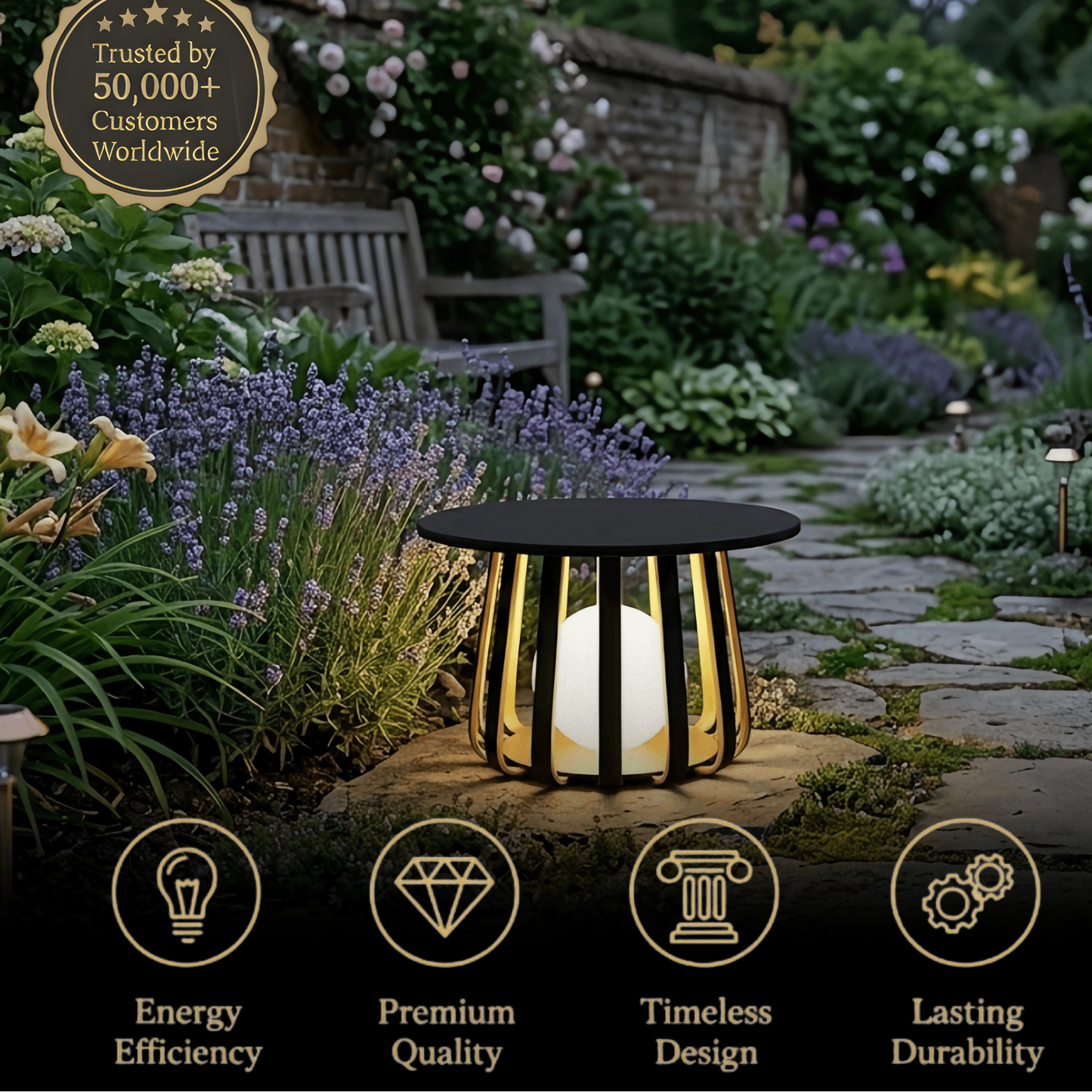 Irondale Modern Metal Solar Outdoor Floor Lamp - Weatherproof Black for Patio/Garden