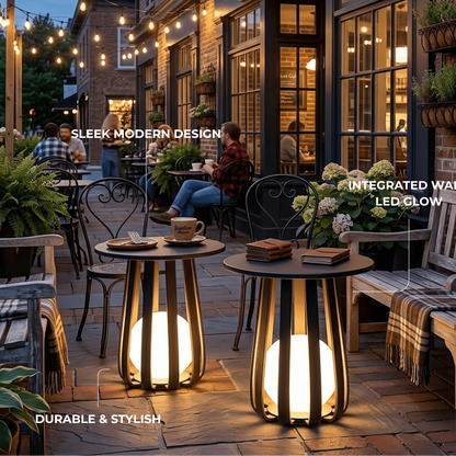Irondale Modern Metal Solar Outdoor Floor Lamp - Weatherproof Black for Patio/Garden