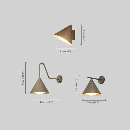 Irondale Minimalist Conical Outdoor Wall Lamp – Black Metal Light for Exterior Wall