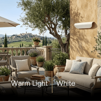 Irondale Minimalist Curved Wall Lamp - Black/White Metal/Acrylic for Outdoor Garden