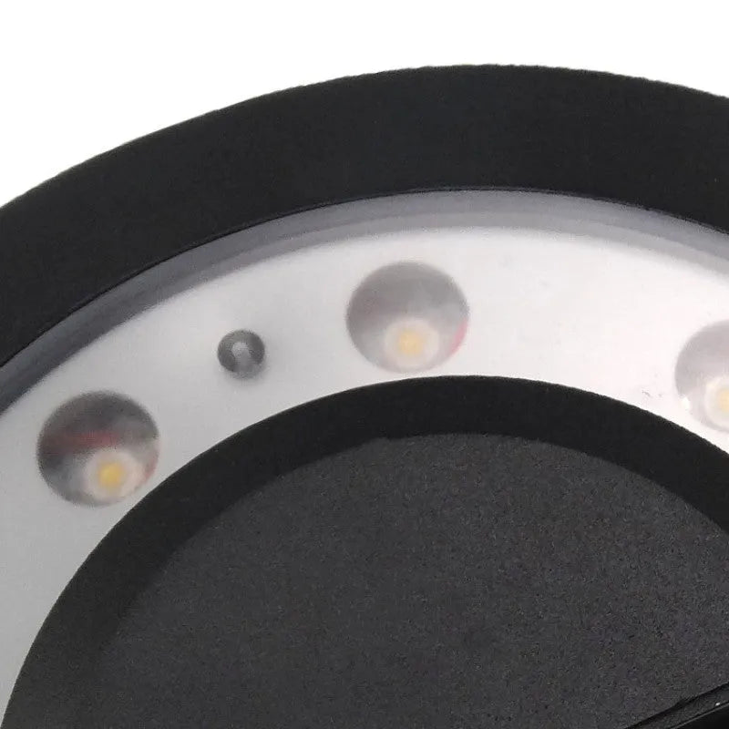 Irondale Minimalist Disc-Shaped Wall Lamp - Black Metal for Outdoor Corridor