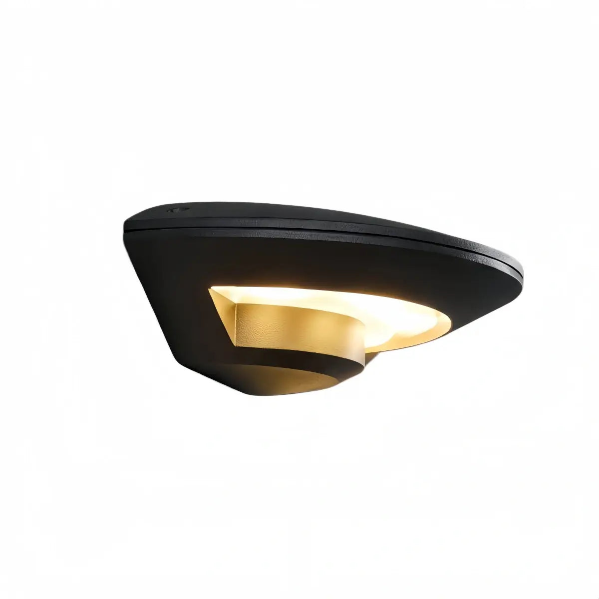 Nuvlight-Shaped Wall Lamp - Black Metal for Outdoor Corridor