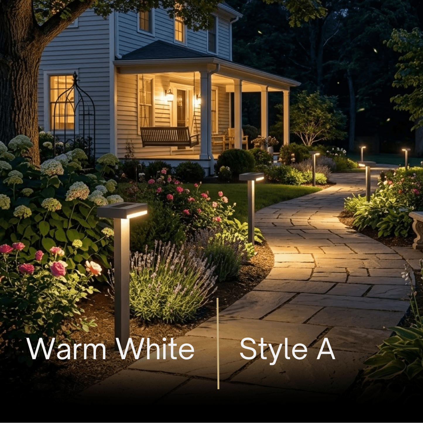 Stellar Minimalist Geometric Pathway Lamp – Black Metal Outdoor Light