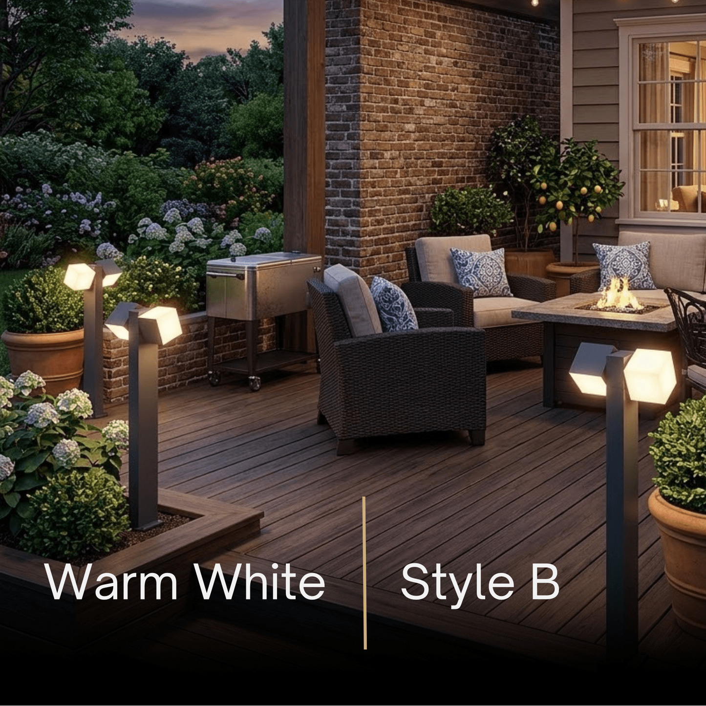 Stellar Minimalist Geometric Pathway Lamp – Black Metal Outdoor Light