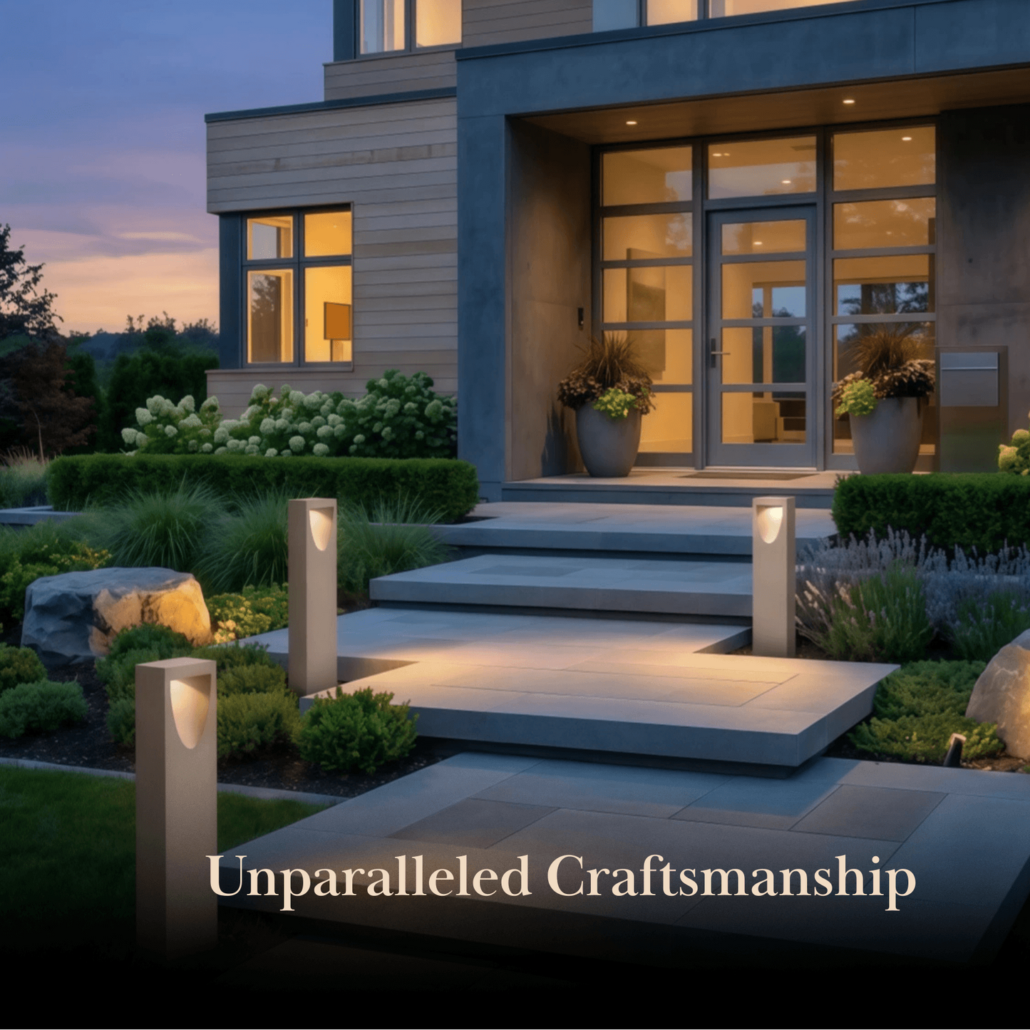 Arcato Minimalist Metal & Stone Path Light - Grey Rectangular for Outdoor
