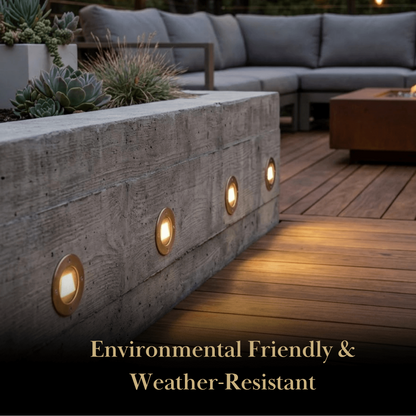 Irondale Minimalist Outdoor Deck Lights - Black Metal & Glass Cylindrical for Stairs