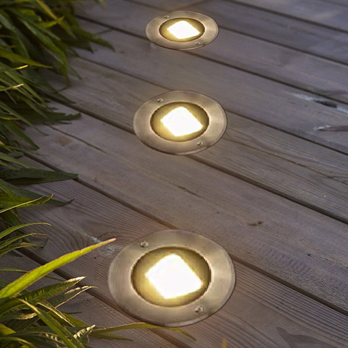 Irondale Minimalist Outdoor Deck Lights - Black Metal & Glass Cylindrical for Stairs