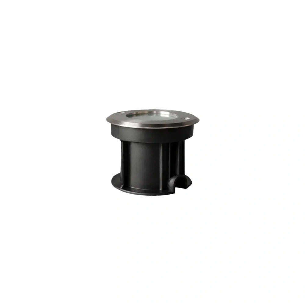 Irondale Minimalist Outdoor Ground Lights - Black Metal & Glass Round Design for Garden