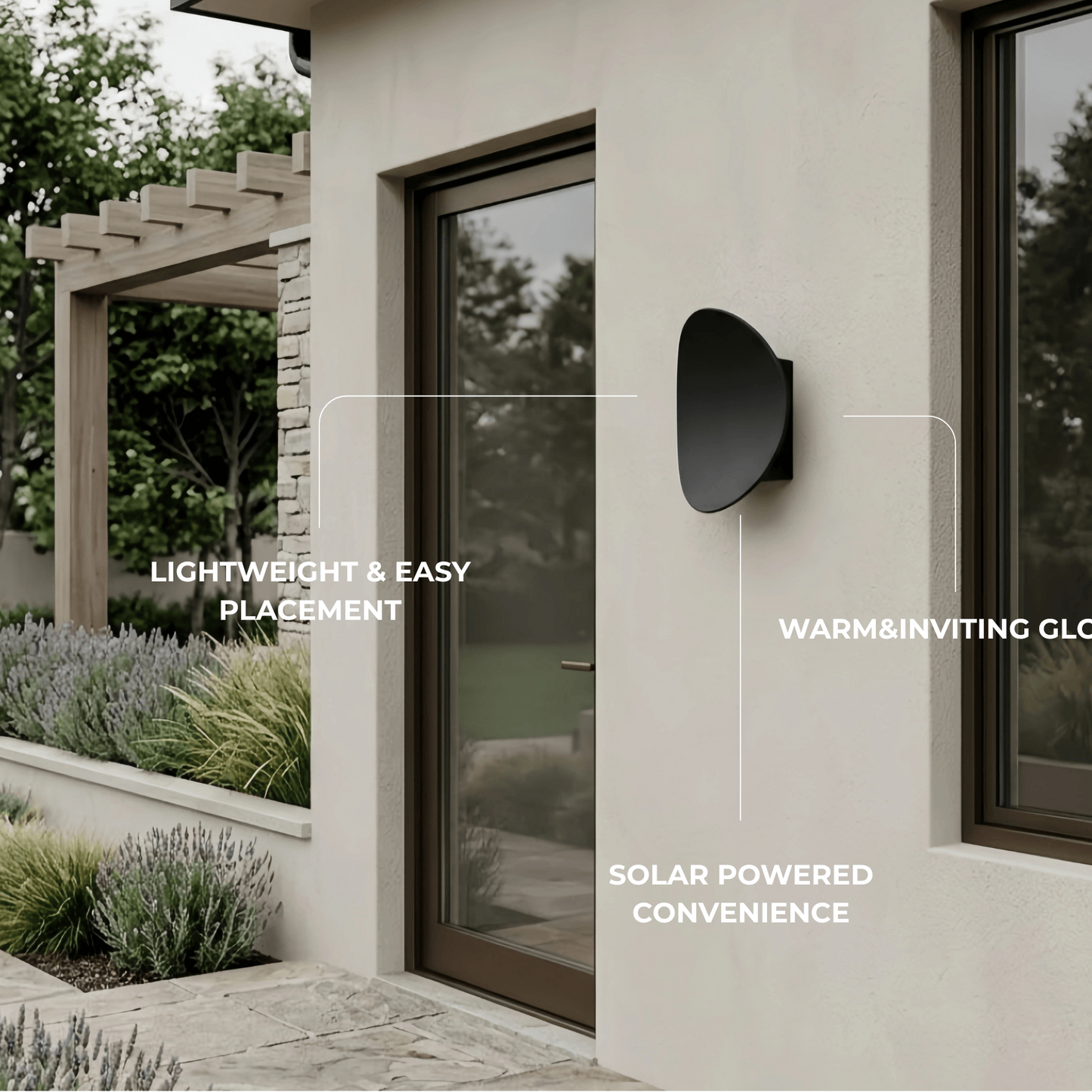 Velora Minimalist Pebble Outdoor Wall Lamp - Black/Grey Metal/Acrylic for Patio