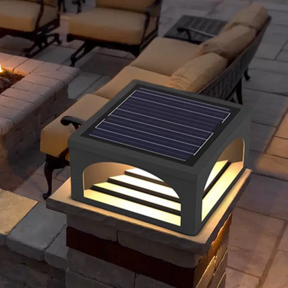 Arcato Minimalist Pier-Mount Pillar Light - Black Metal for Outdoor