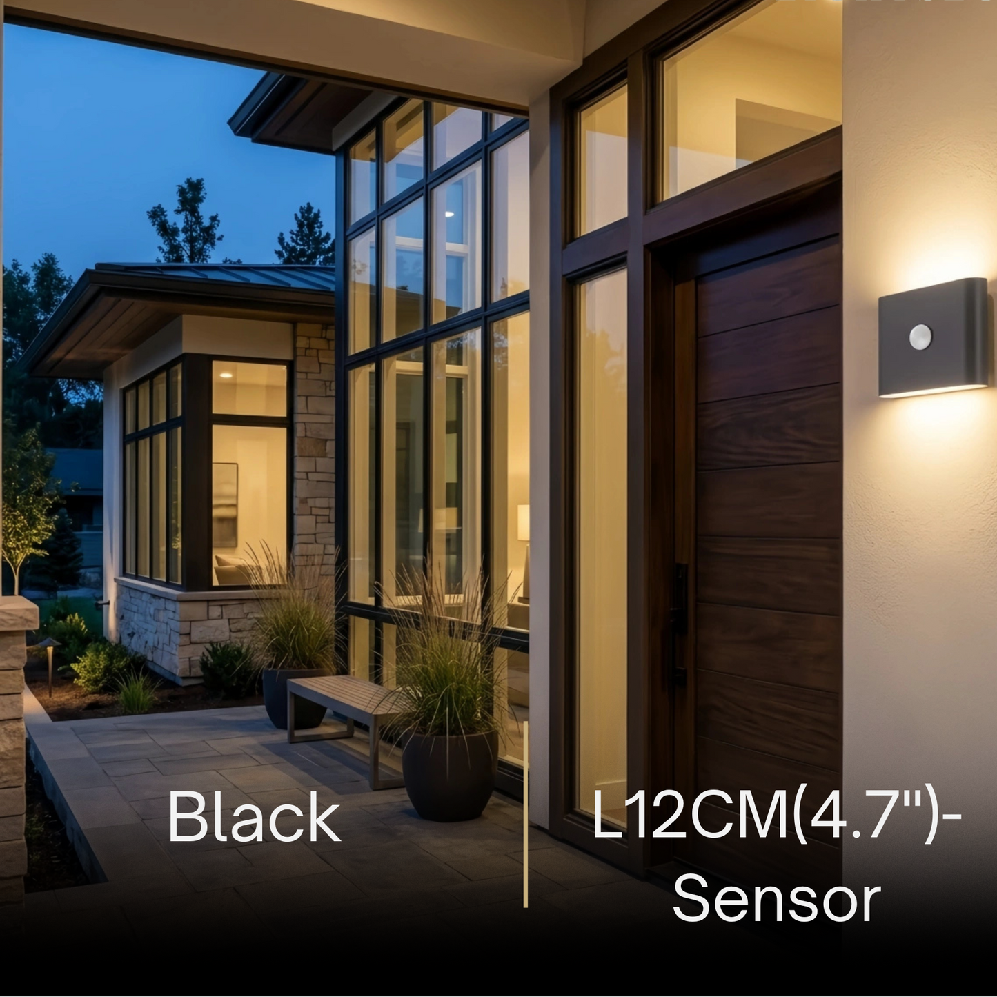 Irondale Minimalist Rectangular Outdoor Wall Lamp - Black Metal for Patio