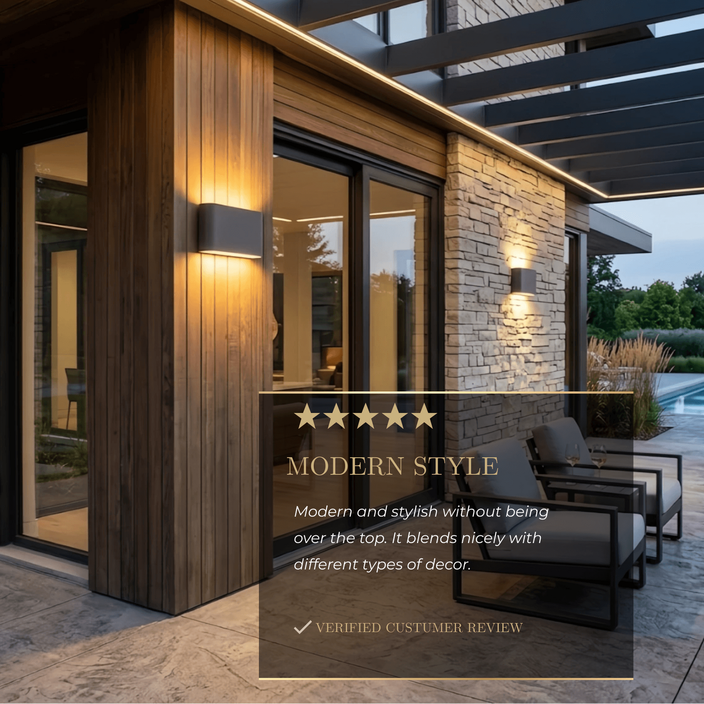 Irondale Minimalist Rectangular Outdoor Wall Lamp - Black Metal for Patio