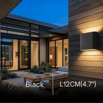 Irondale Minimalist Rectangular Outdoor Wall Lamp - Black Metal for Patio