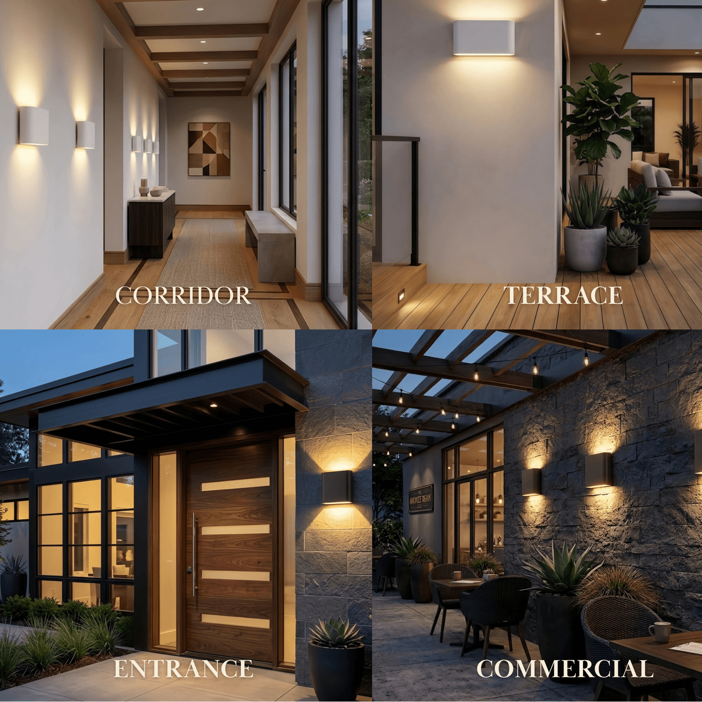 Irondale Minimalist Rectangular Outdoor Wall Lamp - Black Metal for Patio