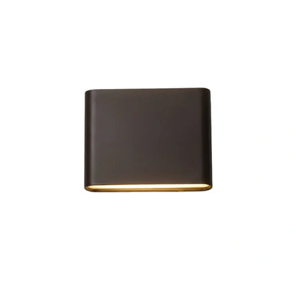 Irondale Minimalist Rectangular Outdoor Wall Lamp - Black Metal for Patio