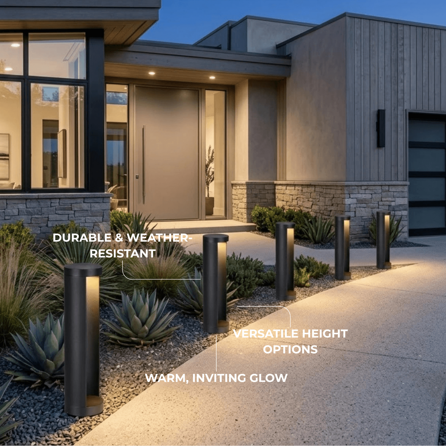Irondale Minimalist Solar Outdoor Lamp - Black Metal Cylindrical Design Garden/Pathway