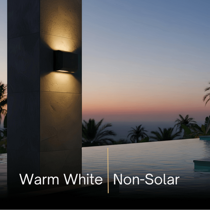 Minimalist Stainless Steel Outdoor Wall Sconce – Modern Exterior Light with Solar or Wired Power