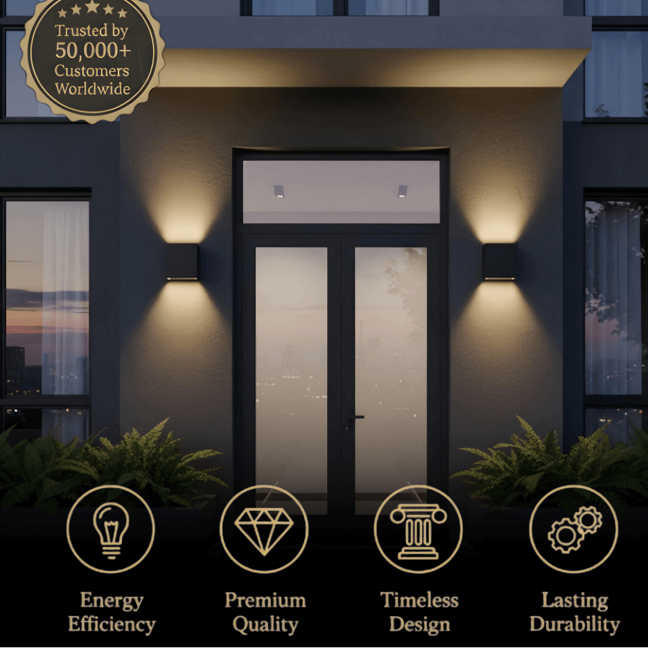 Minimalist Stainless Steel Outdoor Wall Sconce – Modern Exterior Light with Solar or Wired Power