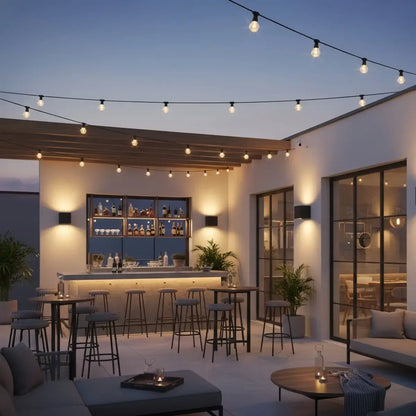 Minimalist Stainless Steel Outdoor Wall Sconce – Modern Exterior Light with Solar or Wired Power