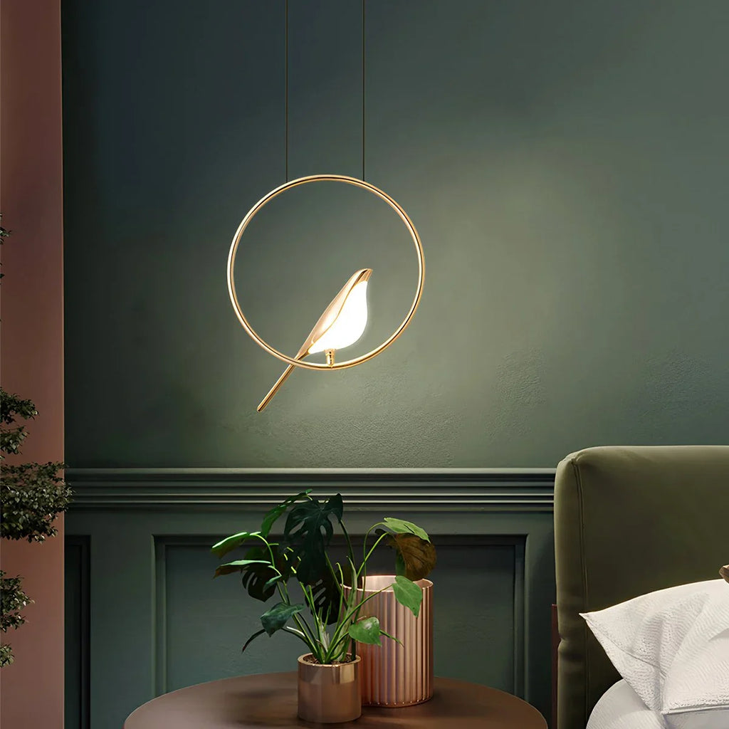 Modern Gold Bird Chandelier - Artistic Flying Swallows LED Pendant for High Ceiling & Living Room