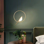 Modern Gold Bird Chandelier - Artistic Flying Swallows LED Pendant for High Ceiling & Living Room