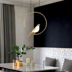 Modern Gold Bird Chandelier - Artistic Flying Swallows LED Pendant for High Ceiling & Living Room