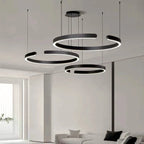 Modern Ring Chandelier - Minimalist LED Circular Pendant Light for Living Room & Office