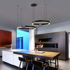 Modern Ring Chandelier - Minimalist LED Circular Pendant Light for Living Room & Office