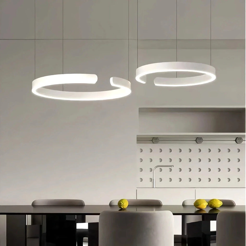 Modern Ring Chandelier - Minimalist LED Circular Pendant Light for Living Room & Office