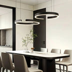 Modern Ring Chandelier - Minimalist LED Circular Pendant Light for Living Room & Office