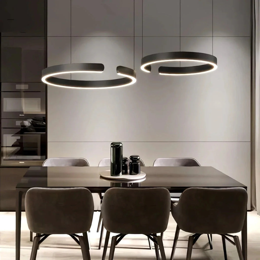 Modern Ring Chandelier - Minimalist LED Circular Pendant Light for Living Room & Office