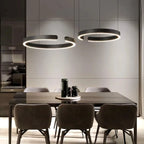 Modern Ring Chandelier - Minimalist LED Circular Pendant Light for Living Room & Office