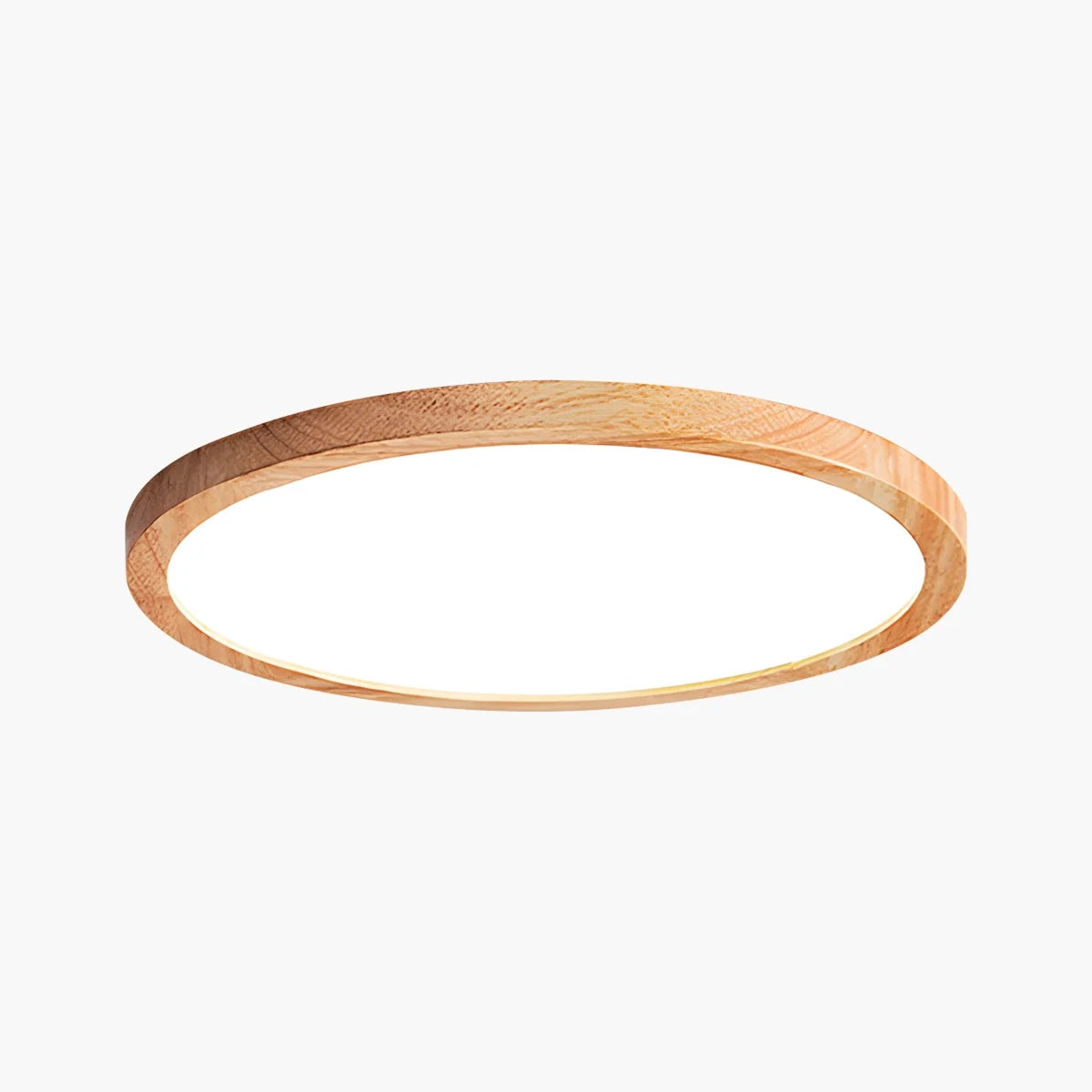 Nuvlight Modern Wood Round Ceiling Light for Bedroom
