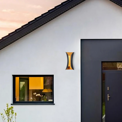 Nuvlight Black-gold Curved Outdoor Wall Mounted Led Light Yard