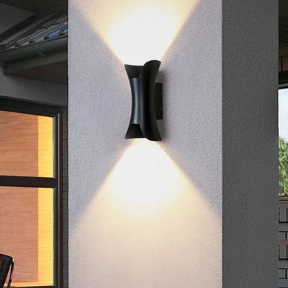 Nuvlight Black Curved Outdoor Wall Mounted Led Light Yard