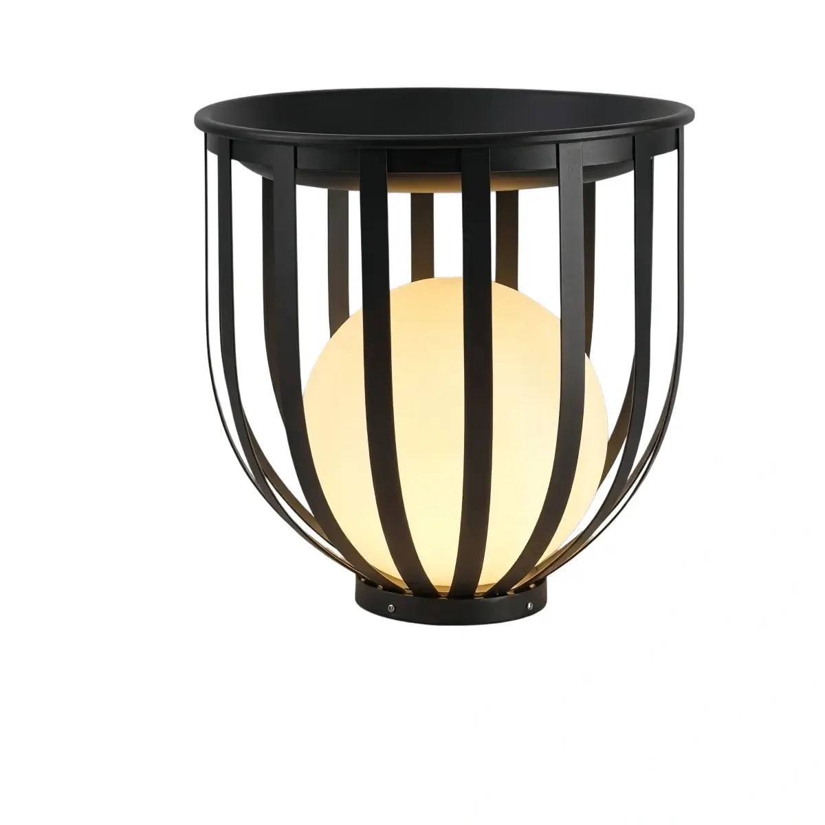 Arcato Modern Black Outdoor Floor Lamp – Metal Lantern Solar Light for Garden or Walkway