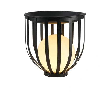 Arcato Modern Black Outdoor Floor Lamp – Metal Lantern Solar Light for Garden or Walkway