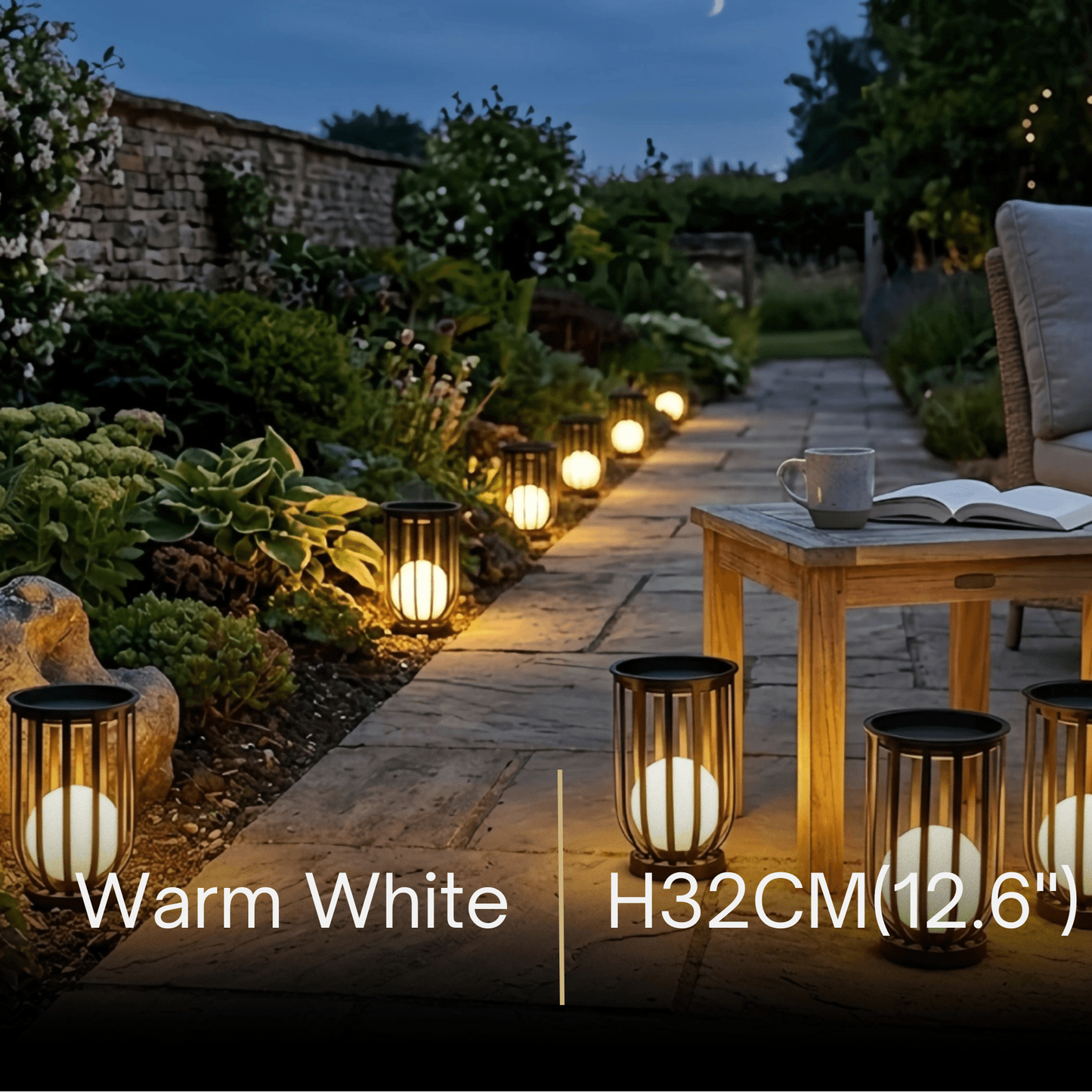 Arcato Modern Black Outdoor Floor Lamp – Metal Lantern Solar Light for Garden or Walkway
