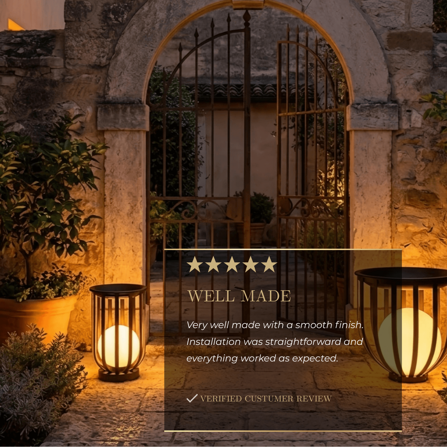 Arcato Modern Black Outdoor Floor Lamp – Metal Lantern Solar Light for Garden or Walkway