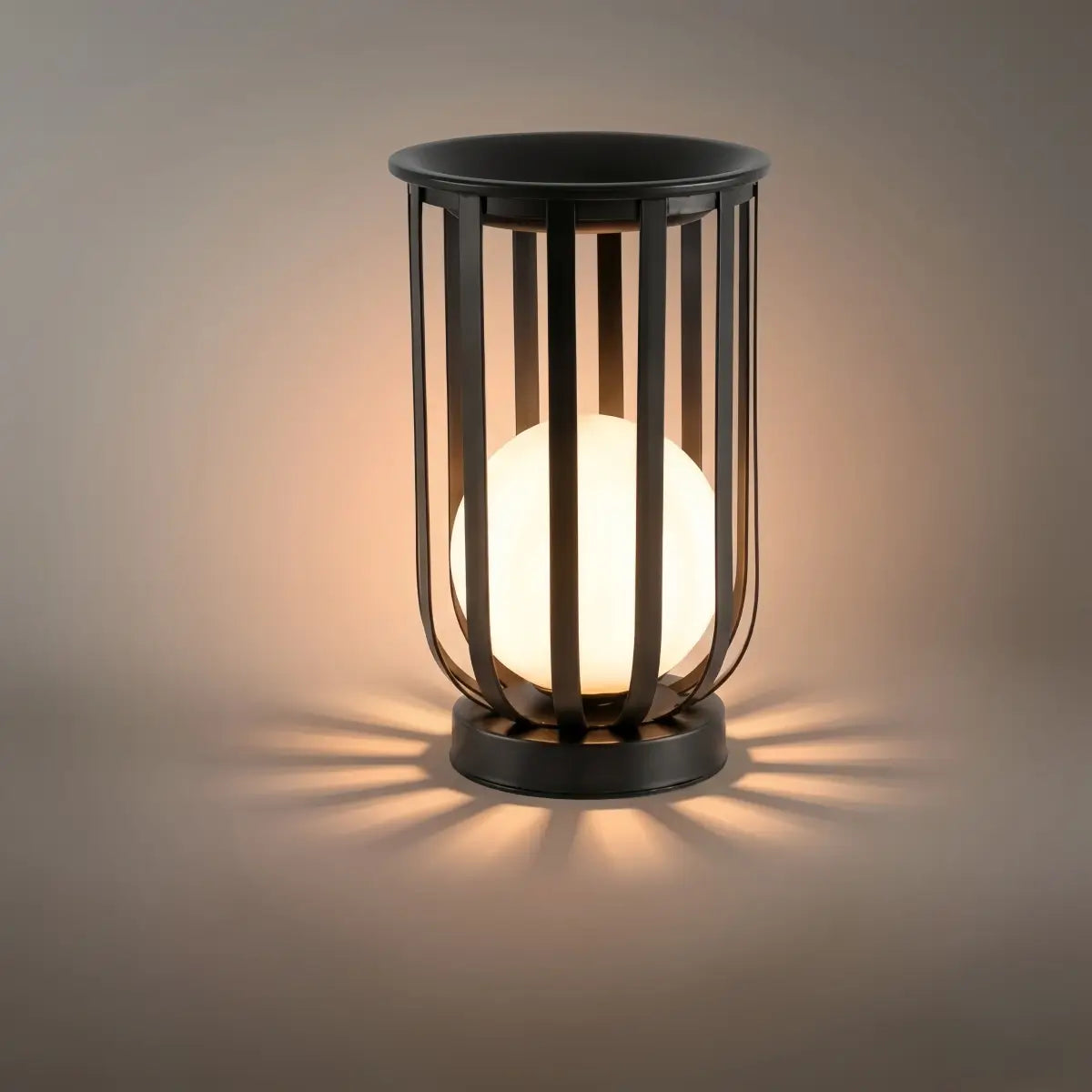 Arcato Modern Black Outdoor Floor Lamp – Metal Lantern Solar Light for Garden or Walkway
