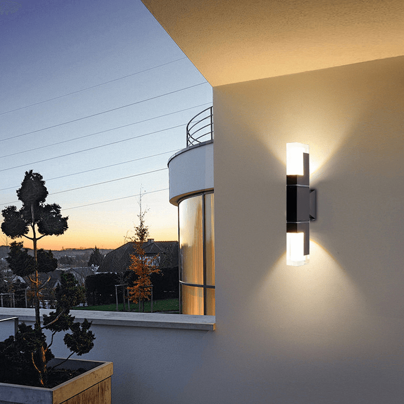 Arcato Modern Rectangle Wall Sconce - Black Metal for Garden/Outdoor Spaces