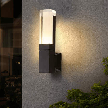 Arcato Modern Rectangle Wall Sconce - Black Metal for Garden/Outdoor Spaces