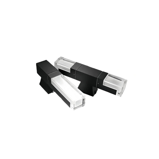 Nuvlight Modern Rectangle Wall Sconce - Black Metal for Garden/Outdoor Spaces