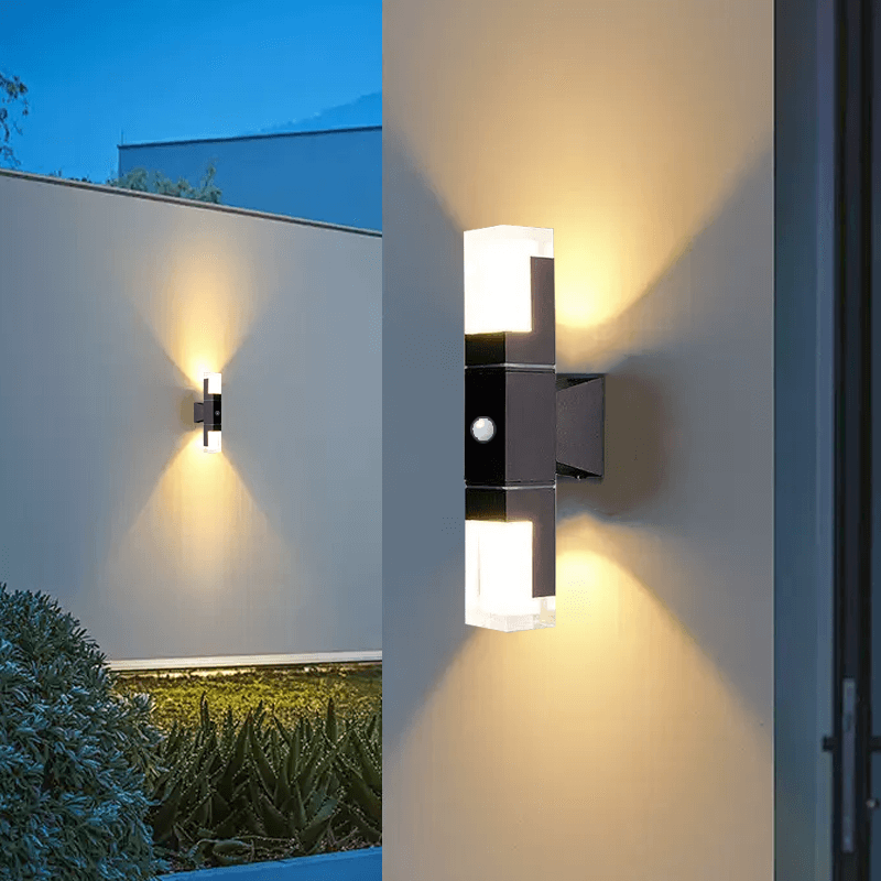 Arcato Modern Rectangle Wall Sconce - Black Metal for Garden/Outdoor Spaces