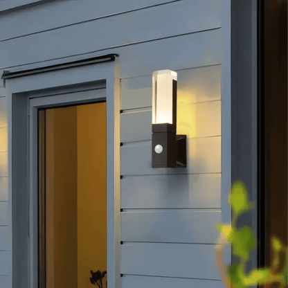 Arcato Modern Rectangle Wall Sconce - Black Metal for Garden/Outdoor Spaces