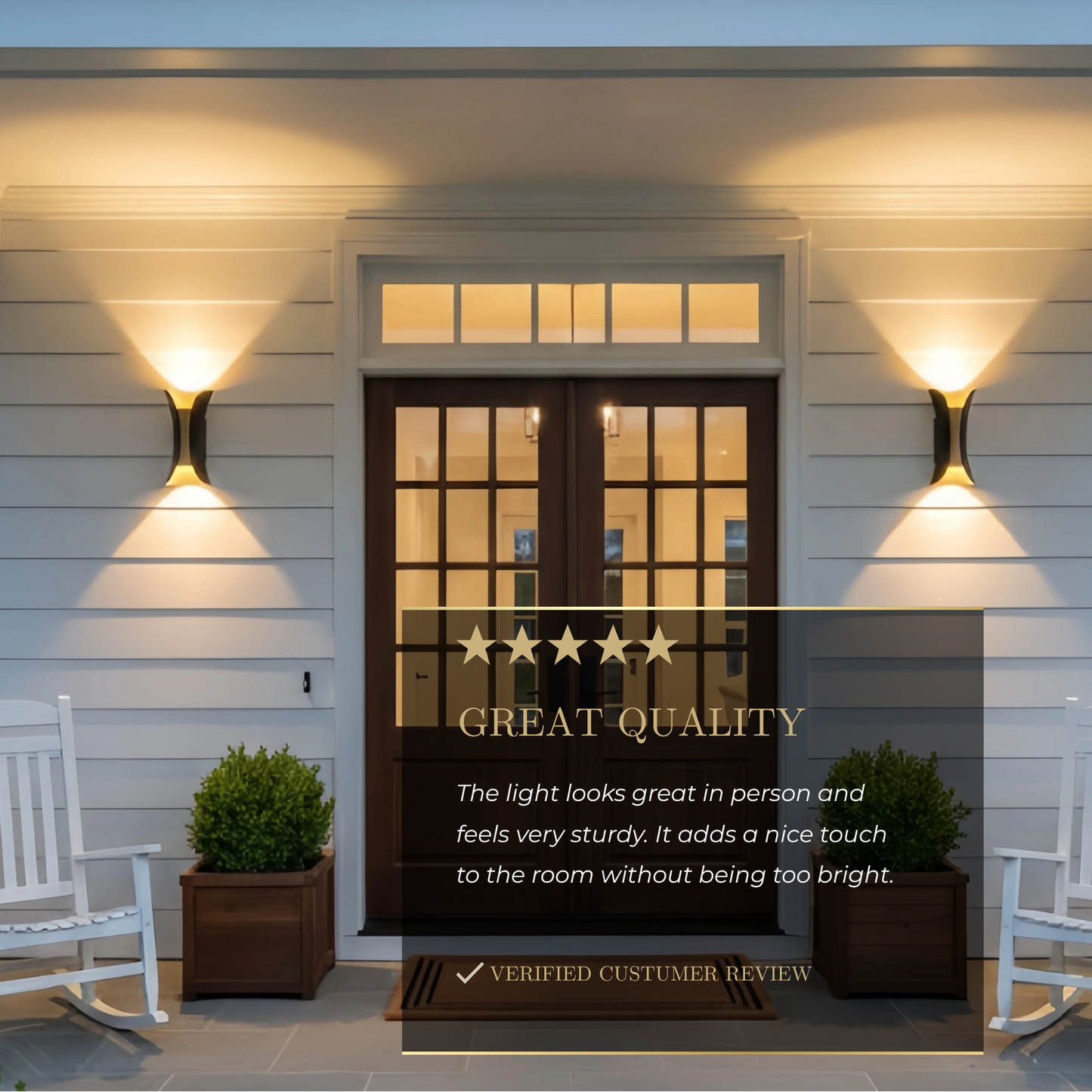 Irondale Modern Curved LED Outdoor Wall Sconce – Wall-Mounted Fixture for Courtyard/Patio