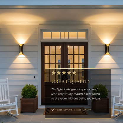 Irondale Modern Curved LED Outdoor Wall Sconce – Wall-Mounted Fixture for Courtyard/Patio